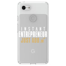 DistinctInk® Clear Shockproof Hybrid Case for Apple iPhone / Samsung Galaxy / Google Pixel - Instant Entrepreneur Just Add Coffee