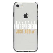 DistinctInk® Clear Shockproof Hybrid Case for Apple iPhone / Samsung Galaxy / Google Pixel - Instant Entrepreneur Just Add Coffee