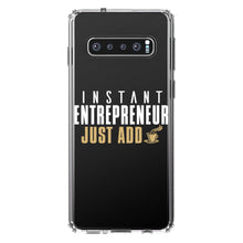 DistinctInk® Clear Shockproof Hybrid Case for Apple iPhone / Samsung Galaxy / Google Pixel - Instant Entrepreneur Just Add Coffee