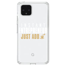 DistinctInk® Clear Shockproof Hybrid Case for Apple iPhone / Samsung Galaxy / Google Pixel - Instant Entrepreneur Just Add Coffee