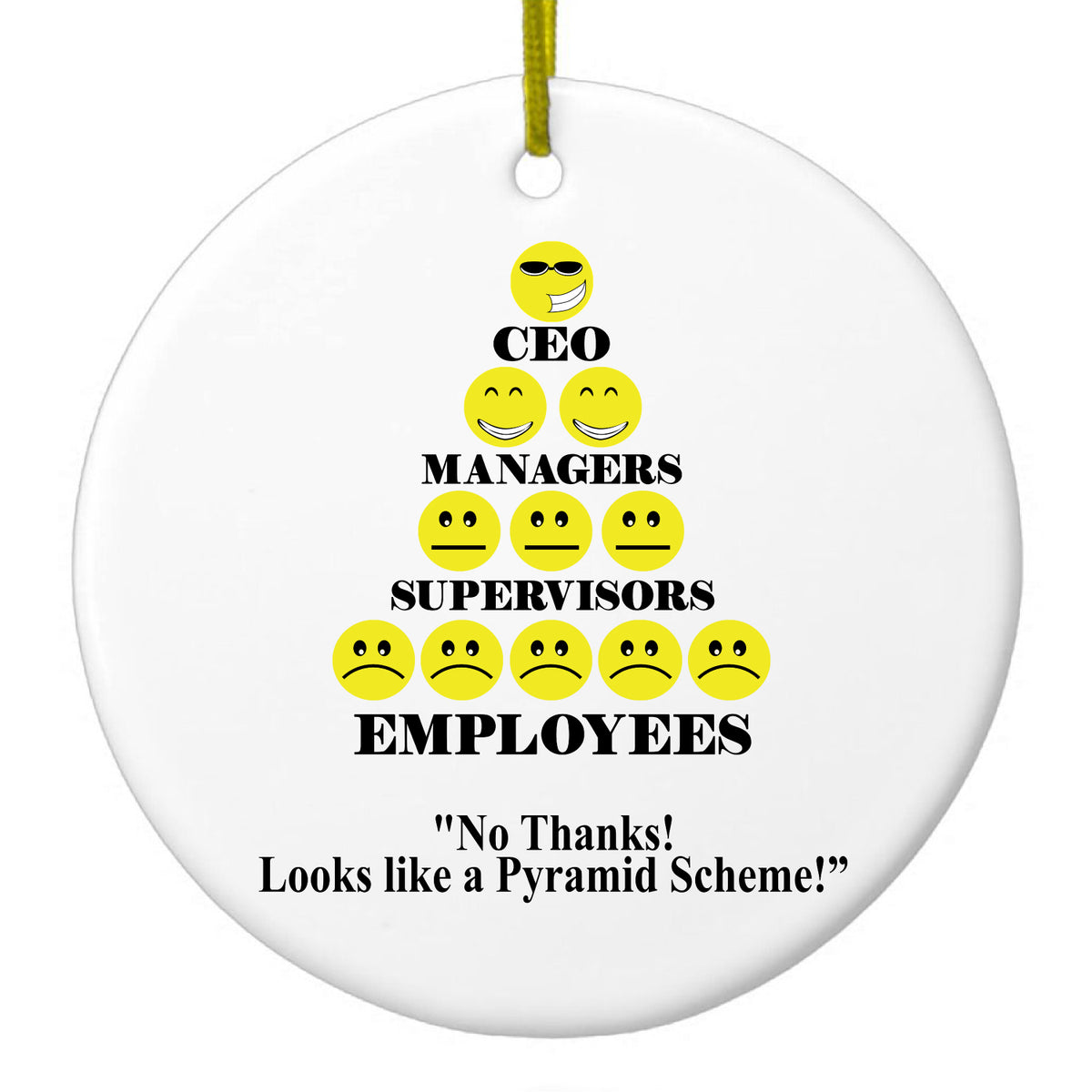 No Thanks Looks Like a Pyramid Scheme Ceramic Ornament