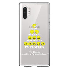 DistinctInk® Clear Shockproof Hybrid Case for Apple iPhone / Samsung Galaxy / Google Pixel - No Thanks Looks Like a Pyramid Scheme