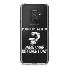 DistinctInk® Clear Shockproof Hybrid Case for Apple iPhone / Samsung Galaxy / Google Pixel - Same Crap Different Day - Plumbers