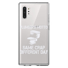 DistinctInk® Clear Shockproof Hybrid Case for Apple iPhone / Samsung Galaxy / Google Pixel - Same Crap Different Day - Plumbers