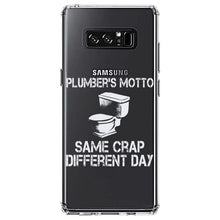 DistinctInk® Clear Shockproof Hybrid Case for Apple iPhone / Samsung Galaxy / Google Pixel - Same Crap Different Day - Plumbers