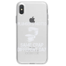DistinctInk® Clear Shockproof Hybrid Case for Apple iPhone / Samsung Galaxy / Google Pixel - Same Crap Different Day - Plumbers