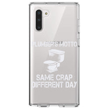 DistinctInk® Clear Shockproof Hybrid Case for Apple iPhone / Samsung Galaxy / Google Pixel - Same Crap Different Day - Plumbers