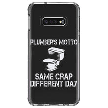 DistinctInk® Clear Shockproof Hybrid Case for Apple iPhone / Samsung Galaxy / Google Pixel - Same Crap Different Day - Plumbers