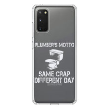 DistinctInk® Clear Shockproof Hybrid Case for Apple iPhone / Samsung Galaxy / Google Pixel - Same Crap Different Day - Plumbers