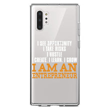 DistinctInk® Clear Shockproof Hybrid Case for Apple iPhone / Samsung Galaxy / Google Pixel - Entrepreneur Opportunity Risks Hustle