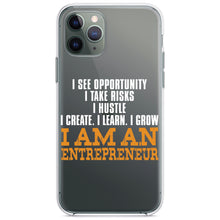 DistinctInk® Clear Shockproof Hybrid Case for Apple iPhone / Samsung Galaxy / Google Pixel - Entrepreneur Opportunity Risks Hustle