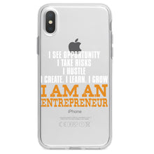 DistinctInk® Clear Shockproof Hybrid Case for Apple iPhone / Samsung Galaxy / Google Pixel - Entrepreneur Opportunity Risks Hustle