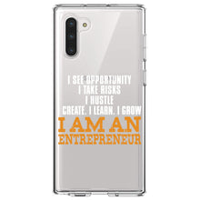 DistinctInk® Clear Shockproof Hybrid Case for Apple iPhone / Samsung Galaxy / Google Pixel - Entrepreneur Opportunity Risks Hustle