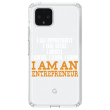 DistinctInk® Clear Shockproof Hybrid Case for Apple iPhone / Samsung Galaxy / Google Pixel - Entrepreneur Opportunity Risks Hustle