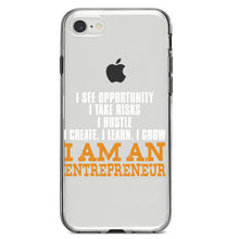 DistinctInk® Clear Shockproof Hybrid Case for Apple iPhone / Samsung Galaxy / Google Pixel - Entrepreneur Opportunity Risks Hustle