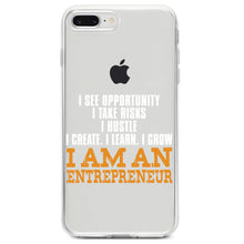 DistinctInk® Clear Shockproof Hybrid Case for Apple iPhone / Samsung Galaxy / Google Pixel - Entrepreneur Opportunity Risks Hustle