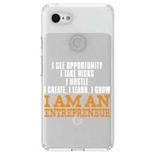 DistinctInk® Clear Shockproof Hybrid Case for Apple iPhone / Samsung Galaxy / Google Pixel - Entrepreneur Opportunity Risks Hustle