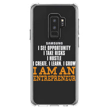 DistinctInk® Clear Shockproof Hybrid Case for Apple iPhone / Samsung Galaxy / Google Pixel - Entrepreneur Opportunity Risks Hustle