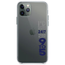 DistinctInk® Clear Shockproof Hybrid Case for Apple iPhone / Samsung Galaxy / Google Pixel - Rather Hustle 24/7 Than Slave 9 to 5