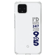 DistinctInk® Clear Shockproof Hybrid Case for Apple iPhone / Samsung Galaxy / Google Pixel - Rather Hustle 24/7 Than Slave 9 to 5