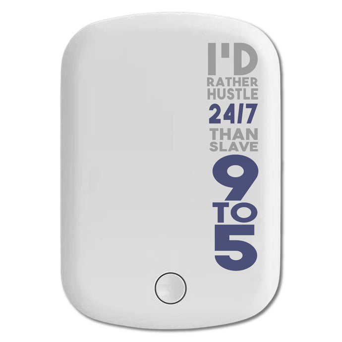 DistinctInk Magnetic Battery Pack, Wireless Portable Charger with USB-C Cable, Compatible with MagSafe iPhone 14 / 13 / 12 Series - Rather Hustle 24/7 Than Slave 9 to 5