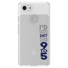 DistinctInk® Clear Shockproof Hybrid Case for Apple iPhone / Samsung Galaxy / Google Pixel - Rather Hustle 24/7 Than Slave 9 to 5