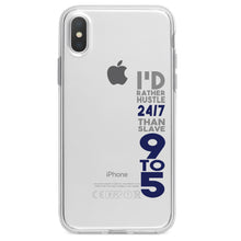 DistinctInk® Clear Shockproof Hybrid Case for Apple iPhone / Samsung Galaxy / Google Pixel - Rather Hustle 24/7 Than Slave 9 to 5