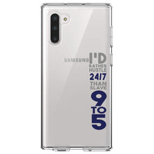DistinctInk® Clear Shockproof Hybrid Case for Apple iPhone / Samsung Galaxy / Google Pixel - Rather Hustle 24/7 Than Slave 9 to 5