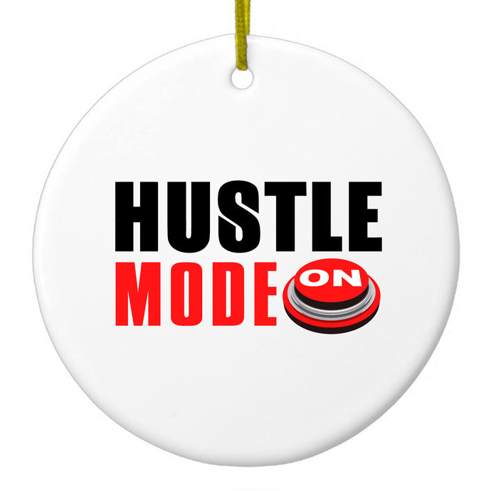 Mode On Button Ceramic Ornament