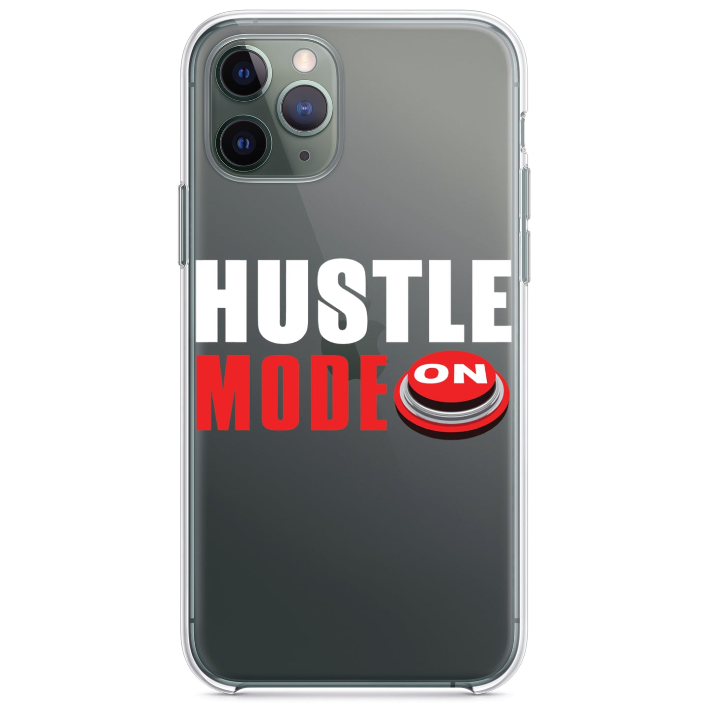 DistinctInk® Clear Shockproof Hybrid Case for Apple iPhone / Samsung Galaxy / Google Pixel - Mode On Button