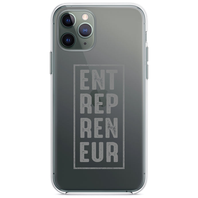 DistinctInk® Clear Shockproof Hybrid Case for Apple iPhone / Samsung Galaxy / Google Pixel - Entrepreneur Word Art