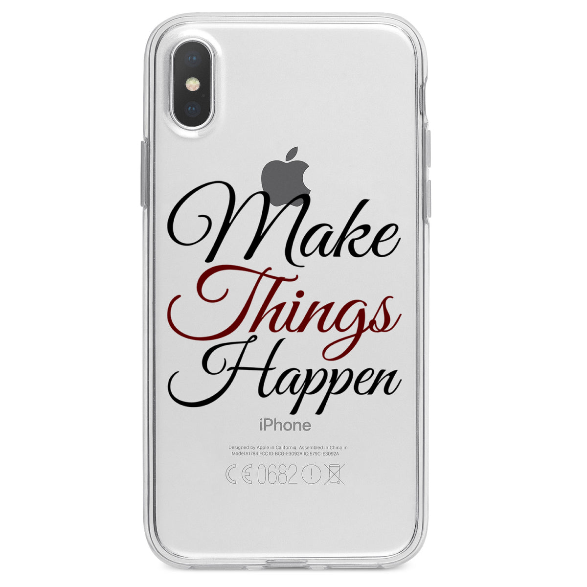 Make Things Happen Clear Shockproof iPhone Case, view 2
