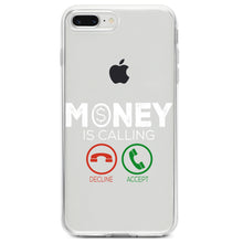 DistinctInk® Clear Shockproof Hybrid Case for Apple iPhone / Samsung Galaxy / Google Pixel - Money Is Calling Decline or Accept