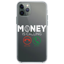DistinctInk® Clear Shockproof Hybrid Case for Apple iPhone / Samsung Galaxy / Google Pixel - Money Is Calling Decline or Accept
