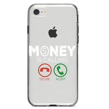 DistinctInk® Clear Shockproof Hybrid Case for Apple iPhone / Samsung Galaxy / Google Pixel - Money Is Calling Decline or Accept