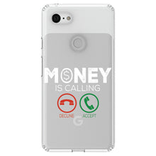 DistinctInk® Clear Shockproof Hybrid Case for Apple iPhone / Samsung Galaxy / Google Pixel - Money Is Calling Decline or Accept