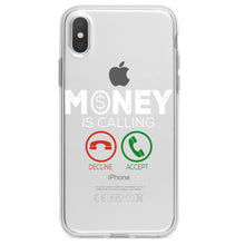 DistinctInk® Clear Shockproof Hybrid Case for Apple iPhone / Samsung Galaxy / Google Pixel - Money Is Calling Decline or Accept