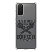 DistinctInk® Clear Shockproof Hybrid Case for Apple iPhone / Samsung Galaxy / Google Pixel - Plumbers Have Bigger Tools
