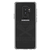DistinctInk® Clear Shockproof Hybrid Case for Apple iPhone / Samsung Galaxy / Google Pixel - Plumbers Have Bigger Tools