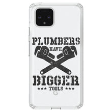 DistinctInk® Clear Shockproof Hybrid Case for Apple iPhone / Samsung Galaxy / Google Pixel - Plumbers Have Bigger Tools