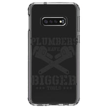 DistinctInk® Clear Shockproof Hybrid Case for Apple iPhone / Samsung Galaxy / Google Pixel - Plumbers Have Bigger Tools