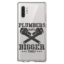 DistinctInk® Clear Shockproof Hybrid Case for Apple iPhone / Samsung Galaxy / Google Pixel - Plumbers Have Bigger Tools