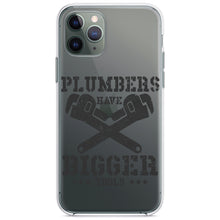 DistinctInk® Clear Shockproof Hybrid Case for Apple iPhone / Samsung Galaxy / Google Pixel - Plumbers Have Bigger Tools