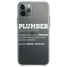 DistinctInk® Clear Shockproof Hybrid Case for Apple iPhone / Samsung Galaxy / Google Pixel - Plumber Definition - Solves A Problem
