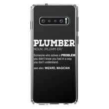 DistinctInk® Clear Shockproof Hybrid Case for Apple iPhone / Samsung Galaxy / Google Pixel - Plumber Definition - Solves A Problem