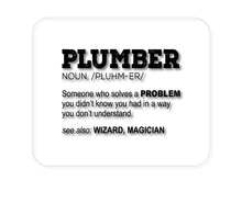 DistinctInk Custom Foam Rubber Mouse Pad - 1/4" Thick - Plumber Definition - Solves A Problem