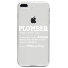 DistinctInk® Clear Shockproof Hybrid Case for Apple iPhone / Samsung Galaxy / Google Pixel - Plumber Definition - Solves A Problem