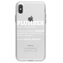 DistinctInk® Clear Shockproof Hybrid Case for Apple iPhone / Samsung Galaxy / Google Pixel - Plumber Definition - Solves A Problem