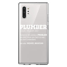 DistinctInk® Clear Shockproof Hybrid Case for Apple iPhone / Samsung Galaxy / Google Pixel - Plumber Definition - Solves A Problem