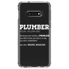 DistinctInk® Clear Shockproof Hybrid Case for Apple iPhone / Samsung Galaxy / Google Pixel - Plumber Definition - Solves A Problem